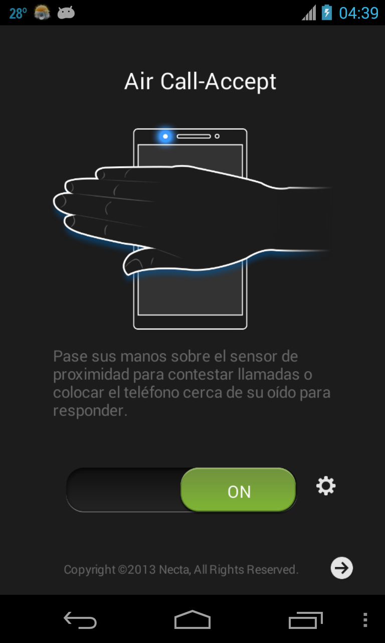 Android application Air Call-Accept(Necta) screenshort