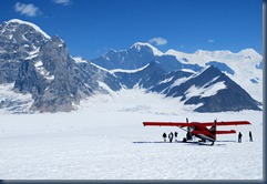 Landing on the Ruth Glacier