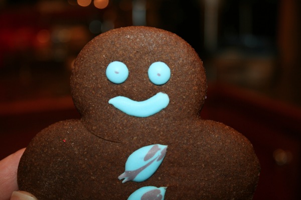 Creepy-eyed gingerbread man
