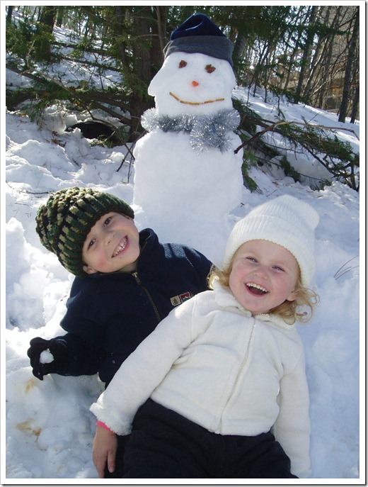 M & C with snowman 3