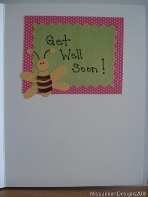 Bee Well - get well card - inside