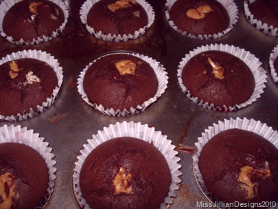 chocolate espresso cupcakes - out of the oven