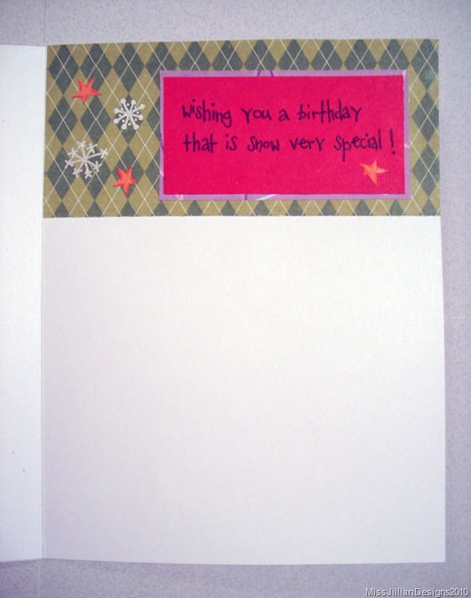 Birthday Card - Snowy Birthday - Inside