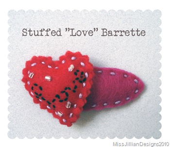 Stuffed "Love" Barrette