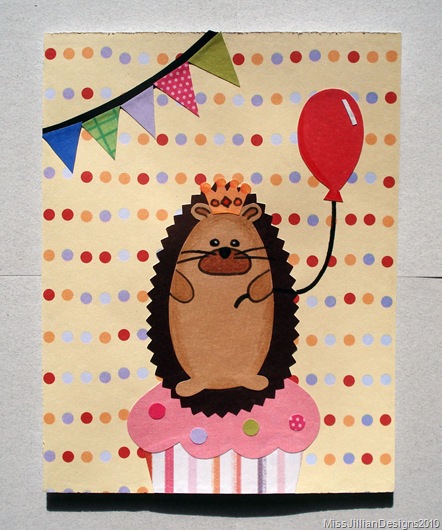 Hedgehog Queen Birthday Card - Front