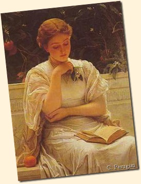 Charles Perugini. Girl reading a book