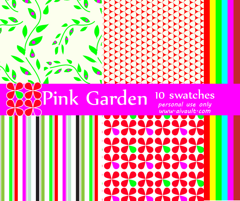 %5BUNSET%5D Weekly Free illustration : Pink Garden Swatches