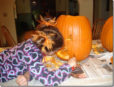 Carving pumpkins Halloween 2010 026