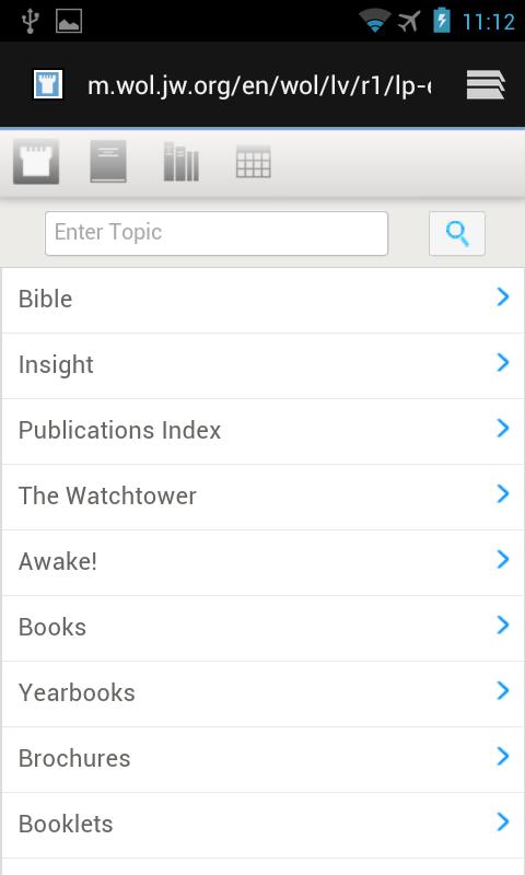 Watchtower Library Shortcut Screen 2