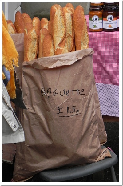 Baguettes from the French cheese stall