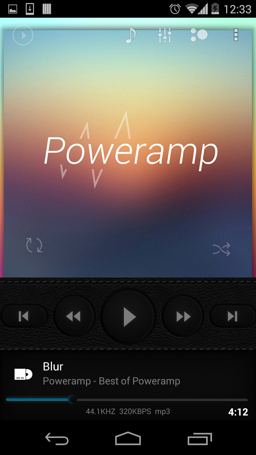 Skin for Poweramp Dark Leather Screen 2