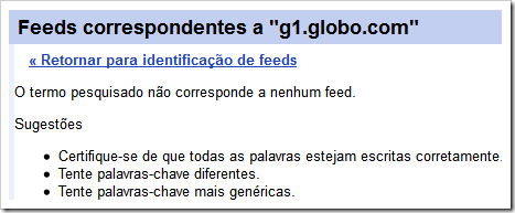 g1.globo.com não corresponde a um feed