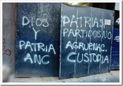 pintadas nacionalistas y católicas