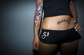 Women Upper back Swallow Tattoo