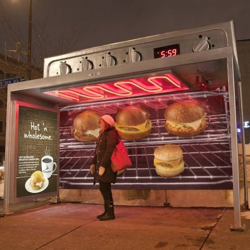 [Publicidad] Un horno gigante como parada de bus