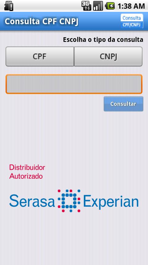 Consulta CPF / CNPJ Screen 2