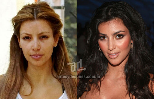 kim kardashian without makeup before and after. Kim Kardashian without makeup