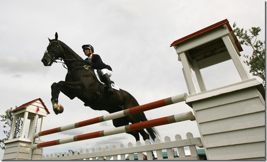 Zara Phillips of Great Britain rides Glenbuck during the Showjumping event on the final day of the Land Rover Burghley Horse Trials on September 6, 2009 in Stamford, United Kingdom