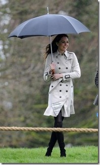Kate Middleton sporting an umbrella