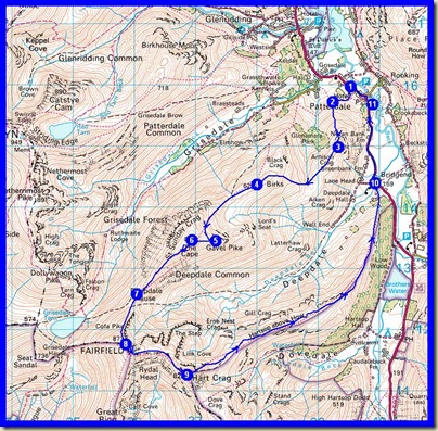 Our route - 15km, 1100 metres ascent, 7.5 hours