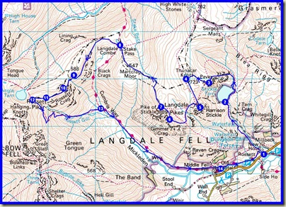 Our route - 16 km, 1100 metres ascent, in a leisurely 7 hours
