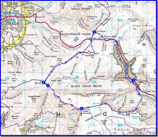 Our 17 km route, with 620 metres ascent, taking 6.5 hours