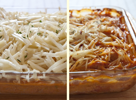 Гуляш с картофелем жюльен