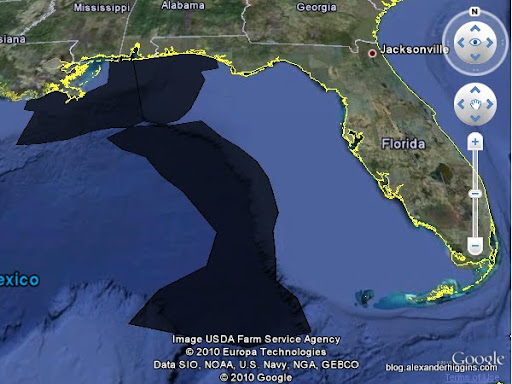 BP Gulf oil spill 72 Hour Uncertainty Trajectory 6/08/2010