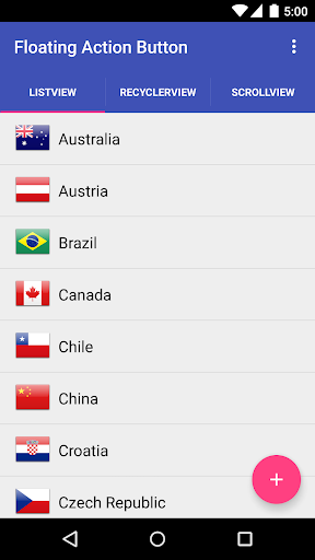 Floating Action Button Sample