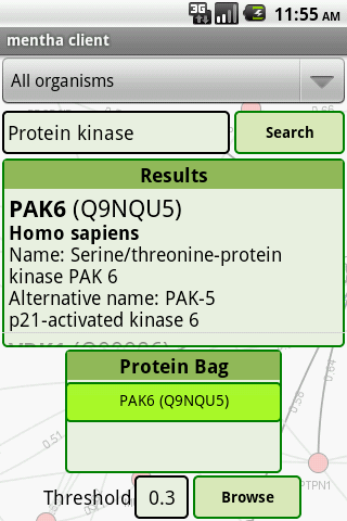    mentha the interactome browser- screenshot  