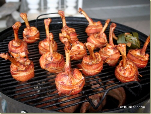 smoked bacon wrapped chicken lollipops
