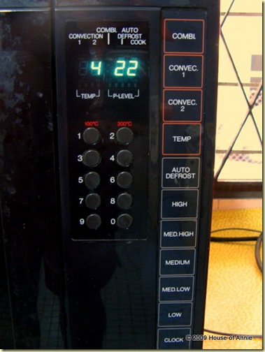Toshiba Combination Microwave Convection Oven panel