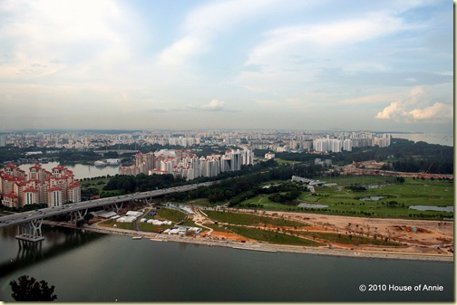 east coast parkway and the marina golf course from the singapore flyer
