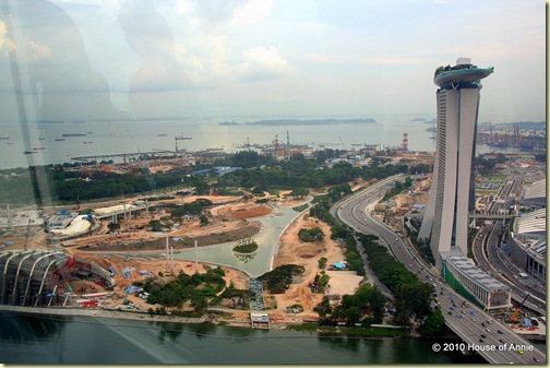 marina and tanjong pagar terminal from singapore flyer