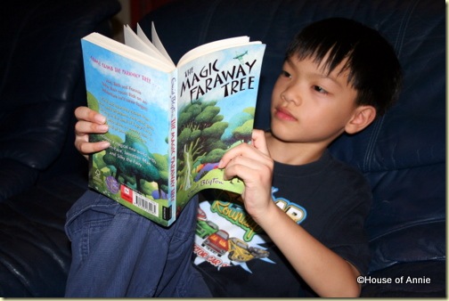 Daniel reading The Magic Faraway Tree