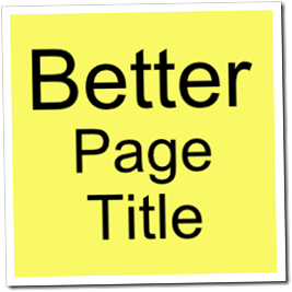Better Page Title Blogger