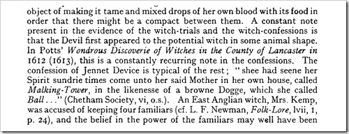 extract from book on witches familiars
