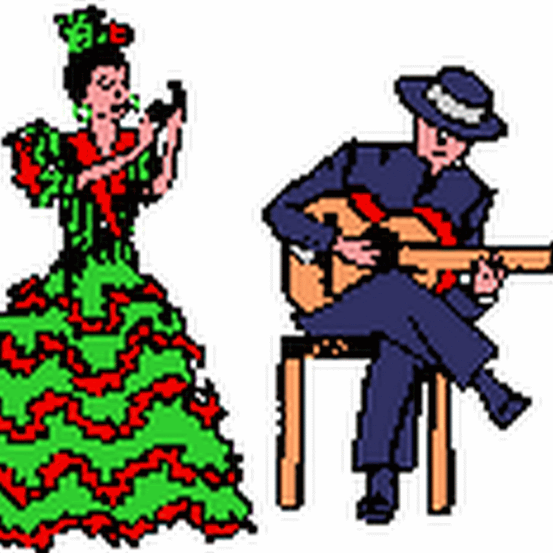 Flamenco, sevillanas,  dibujos y gifs animados
