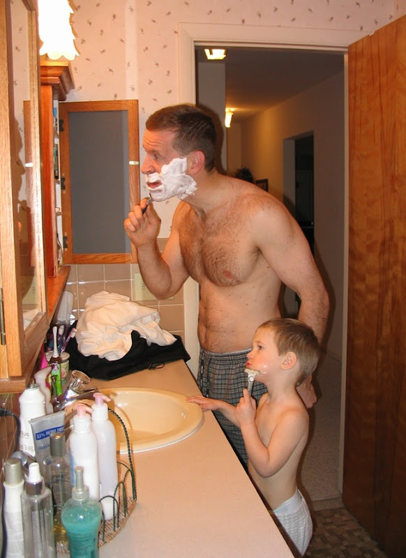 ben and daddy shave
