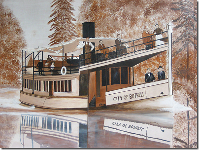 Bothell Mural: river boat (click for larger view)