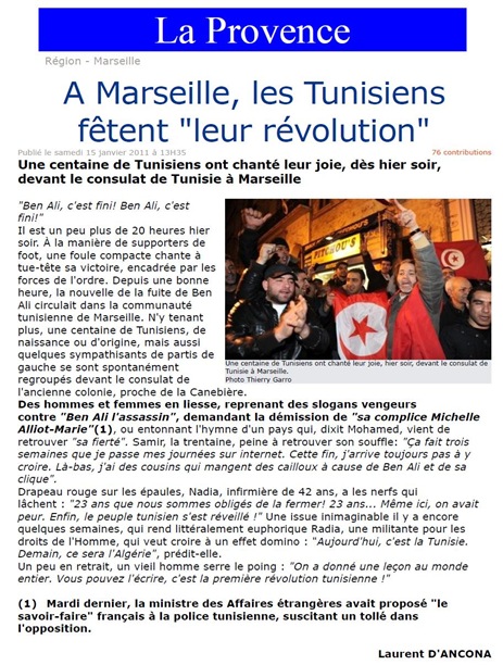 Tunísia Marselha e la revolucion jasmina LaProvence 150111
