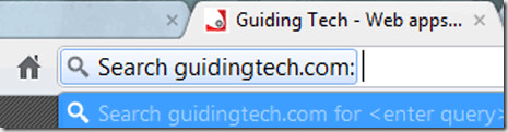 site search in Chrome