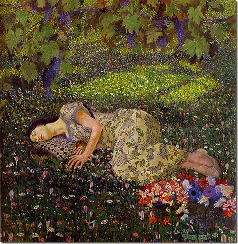 Felice Casorati, Dreaming of Pomegranates, 1913