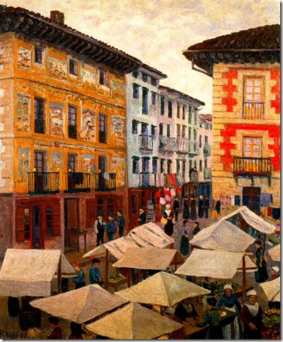 Darío de Regoyos -Mercado de Villafranca de Oria (1909)