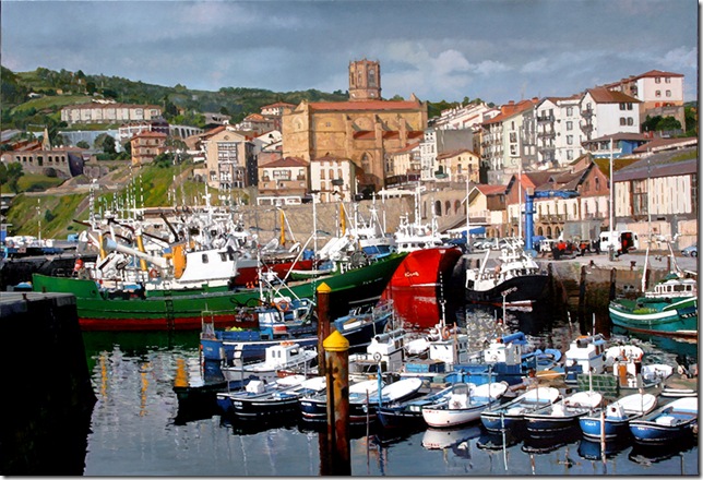 Puerto de Guetaria. (Oleo sobre lienzo, 130x89 cm.)