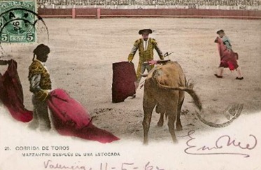 Mazzantini toreando 1906 (fecha postal) Despues de una estocada