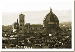 El Duomo y el Batisterio de Florencia desde el Piazzale Michelangelo