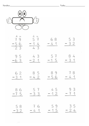 Restas para niños de segundo de primaria - Imagui