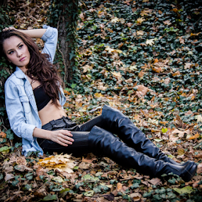 Autumn leaves by Stanica Marius - People Fashion ( leavs, yellow, autumn, lights )
