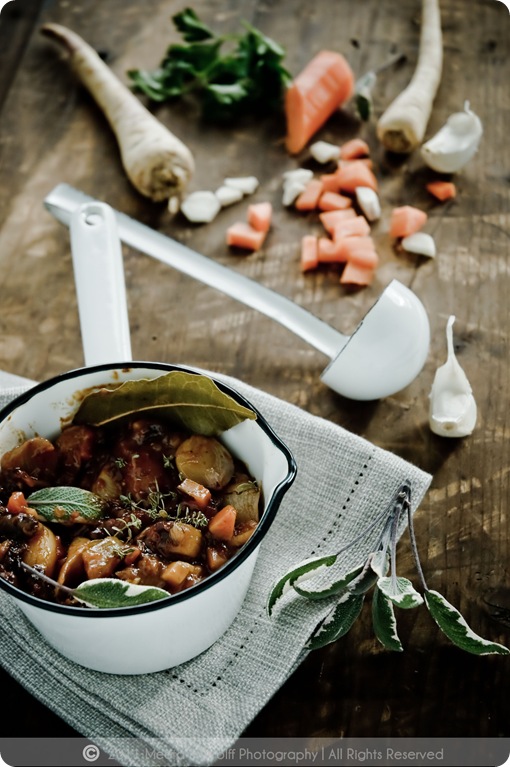 Ossobuco with Prunes, Apricots and Saffron  (0009) by Meeta K. Wolff